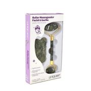 Kit Massageador Roller Facial e Gua Sha de Pedra Natural de Jade Uniqcare